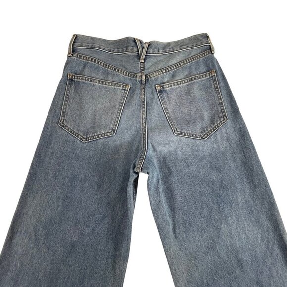 Veronica Beard Taylor Wide Leg Crop Jeans Womens 27 High Rise Blue Raw Hem - Picture 5 of 12